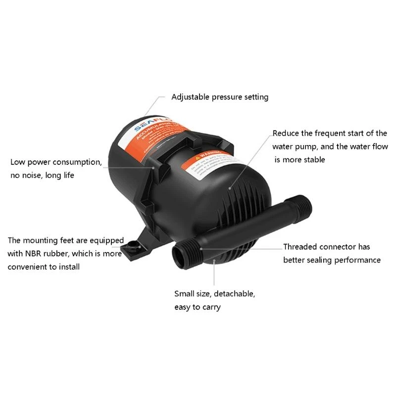 RV Boat Water Accumulator 0.75 L 125PSI Mini Pressure Accumulator Water for Yacht D7WD