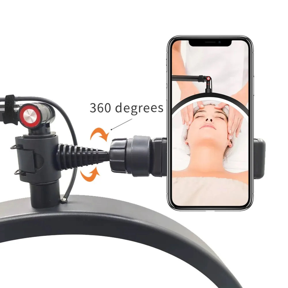 Desktop LED Video Light Half-moon Fill Light 3000K-6000K C-Clamp for Beauty Salon Makeup Live Streaming Bedside Night Lights