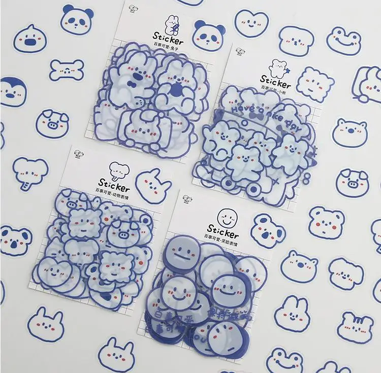 

40 шт. милые Мультяшные Животные ПВХ наклейки Kawaii Кролик креативные декоративные наклейки Скрапбукинг Diy этикетка дневник канцелярские принадлежности альбом