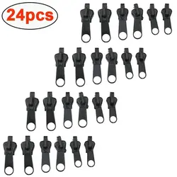 Universal Zipper Repair Kit - Instant Fix Replacement with New Design, 3 Size Options, 24/12/6 Pieces (24pcs)