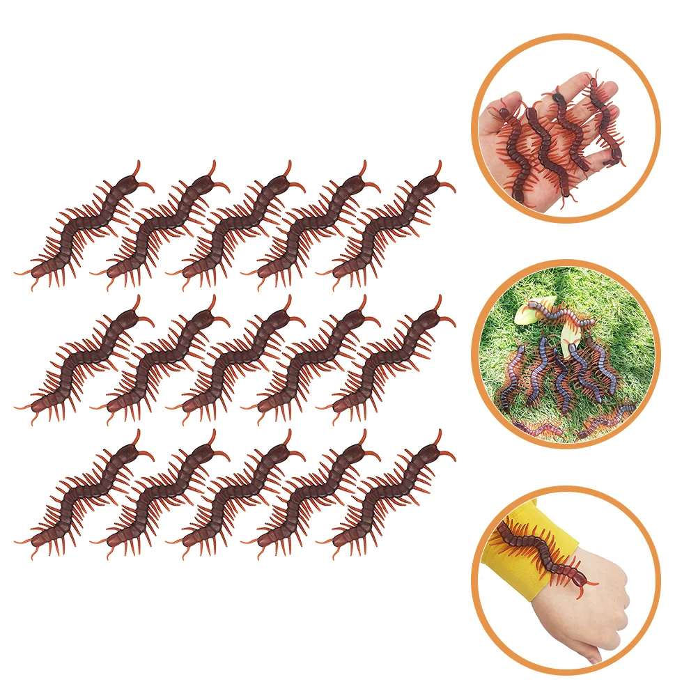 

15 Pcs Toy Simulation Centipede Realistic Insects Toys Tricky Props Animal Halloween Prank