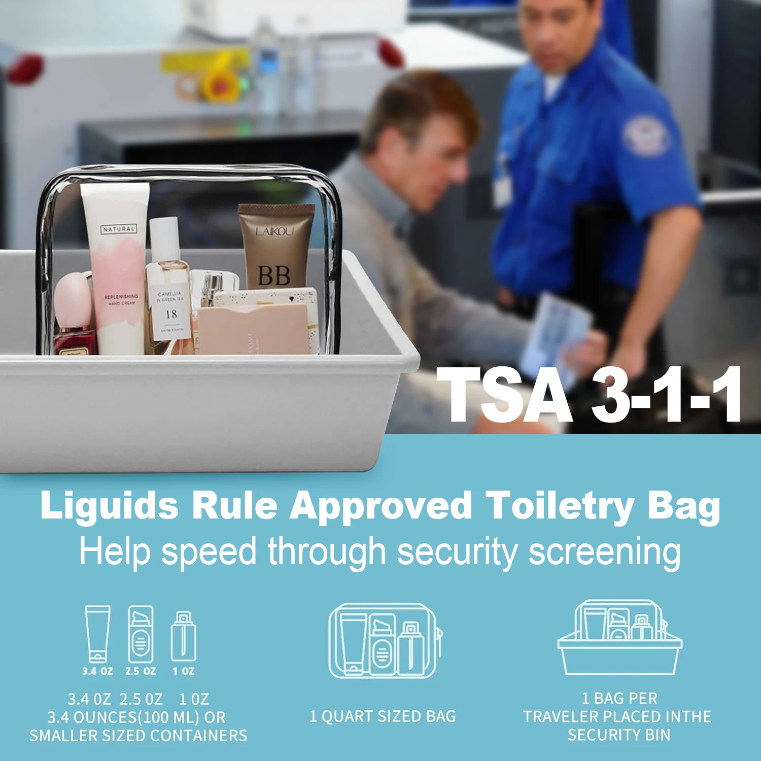 3 Pack TSA Approved Toiletry Bag 2