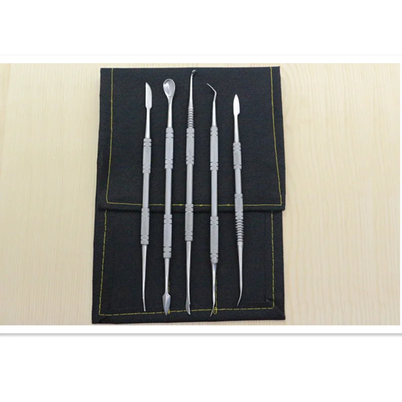 5Pcs/Set With Bag Stainless Steel Clay Sculpting Tools Making Tool Clay Sludge Carving Polymer Tools