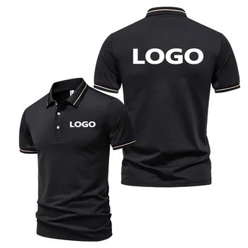 Polo a maniche corte con risvolto da uomo e da donna europea estiva T-shirt personalizzata Stampa logo proprio Immagine Testo Nome Pubblicità