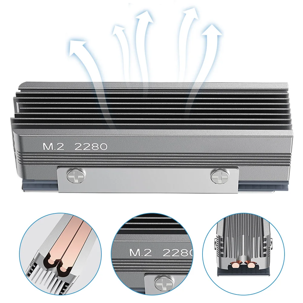 Refrigerador de Circulação de ar de Alumínio Dissipador de Calor com Almofada Térmica de Silicone M.2 Ssd Nvme 2280 Disco de Estado Sólido