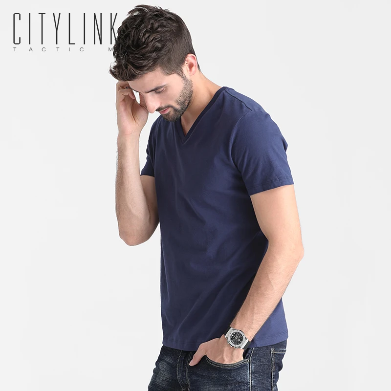 

[Специальное предложение для обнаружения утечки] Базовая рубашка с V-образным вырезом, футболка из чистого хлопка, мужская рубашка с коротким рукавом