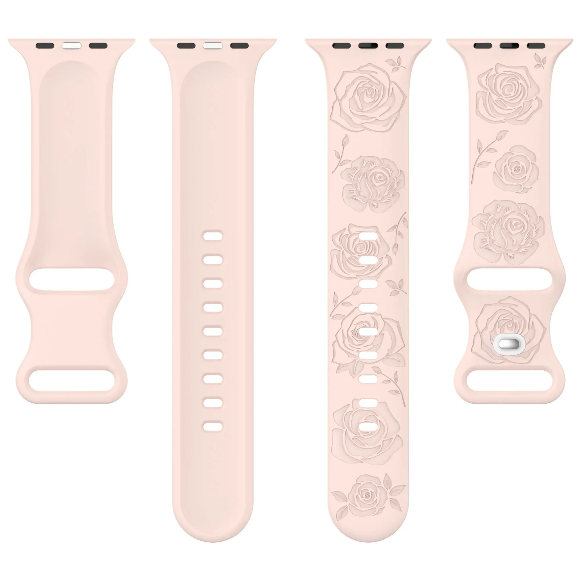 Rose Engraved Silicone Strap