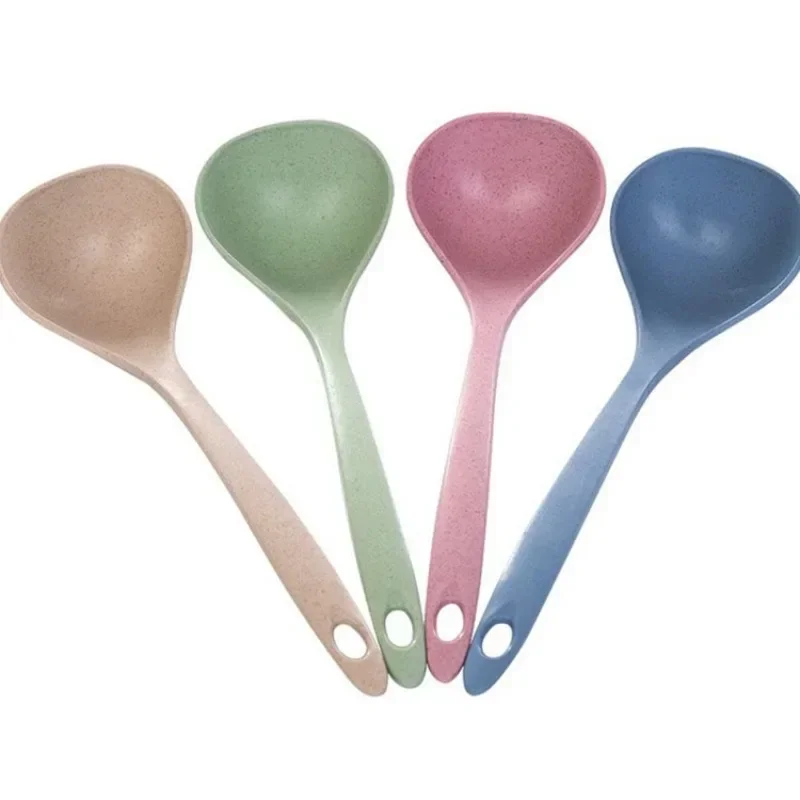 Wheat Straw Spoon Household Long Handle Congee Spoon Plastic Kitchen Utensils Thickened Large Porridge