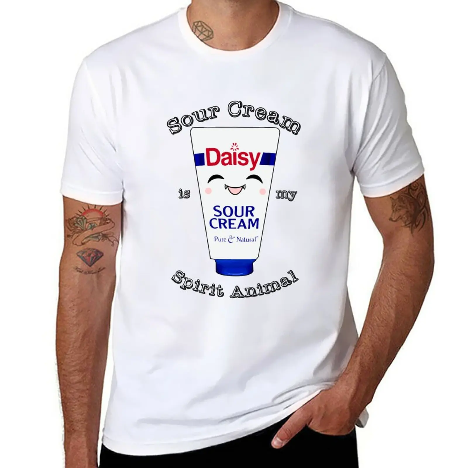 

Sour Cream is my Spirit Animal T-Shirt oversized boys whites mens cotton t shirts