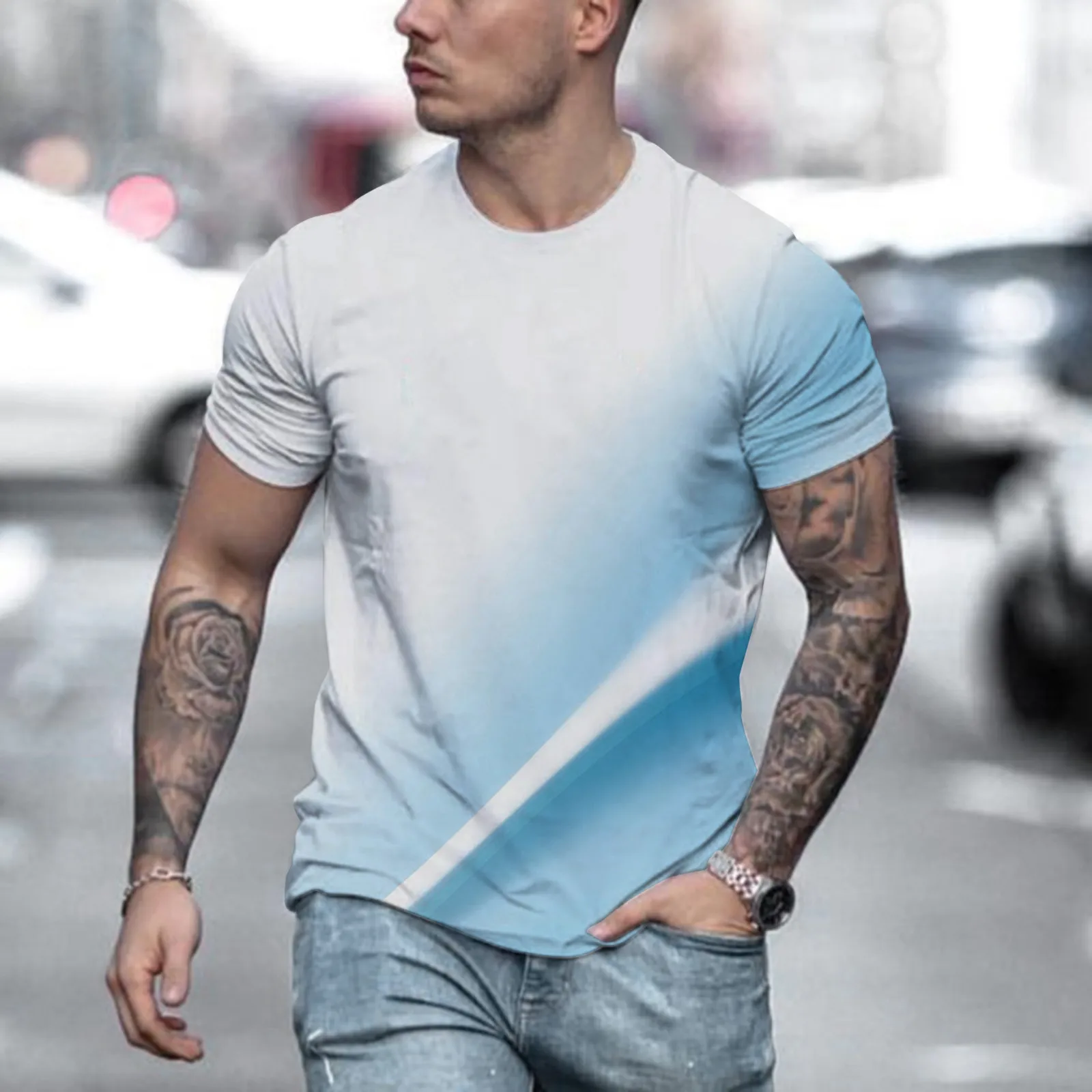 

Мужская футболка, топы, футболки, Свободные повседневные дышащие летние высококачественные футболки с коротким рукавом и 3d принтом, спортивная одежда, тренажерный зал