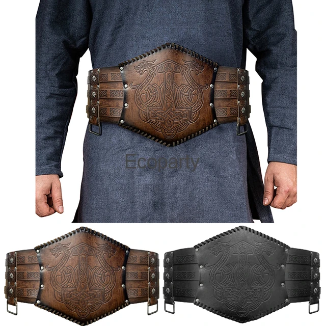 Leather Viking Belt with Brass Buckle - Viking Clothing