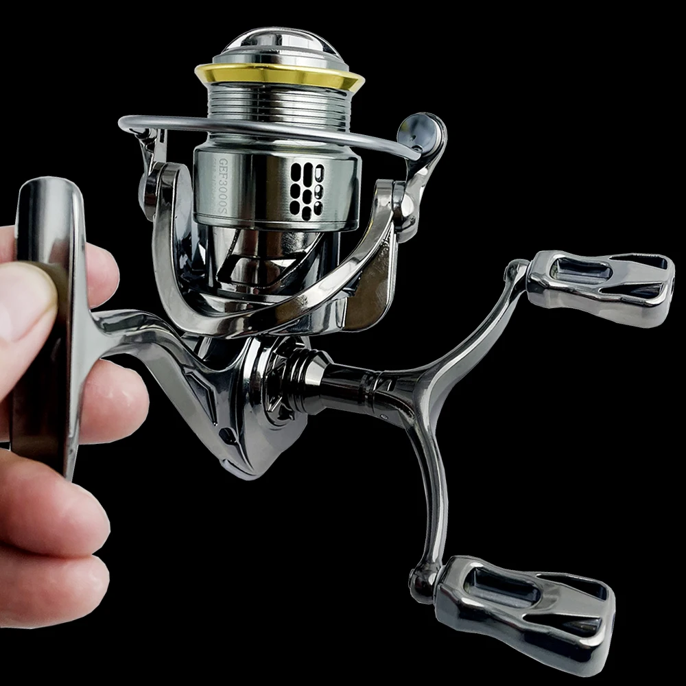 

GHOTDA Fishing Reel 2000-3000 Series Gear Ratio 5.2:1 Double Handle Super Stable Spinning Reel Max Drag 8KG Metal Fishing Tackle