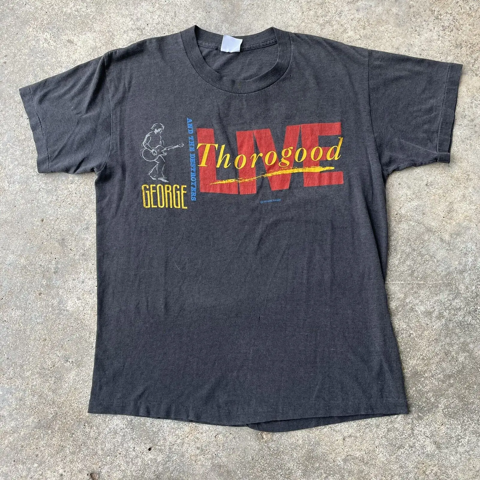 Vtg 1986 George Thorogood E The Destroyers Shirt Tour Concert 80'S Lg Usa Made