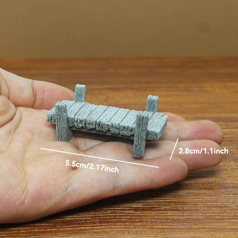 Miniature Stone Bridge with Boat for DIY Terrarium and Fairy Garden Decor