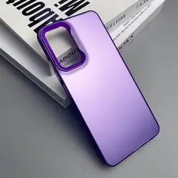 Luxury Metallic Aurora Skin Matte Phone Case Cover for Narzo 50i Prime (IMD purple)