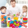 Counting Animal Models Paired With Classification Bowl Sets To Learn Mathematics, Colors, Soft Rubber Classification Toys 2