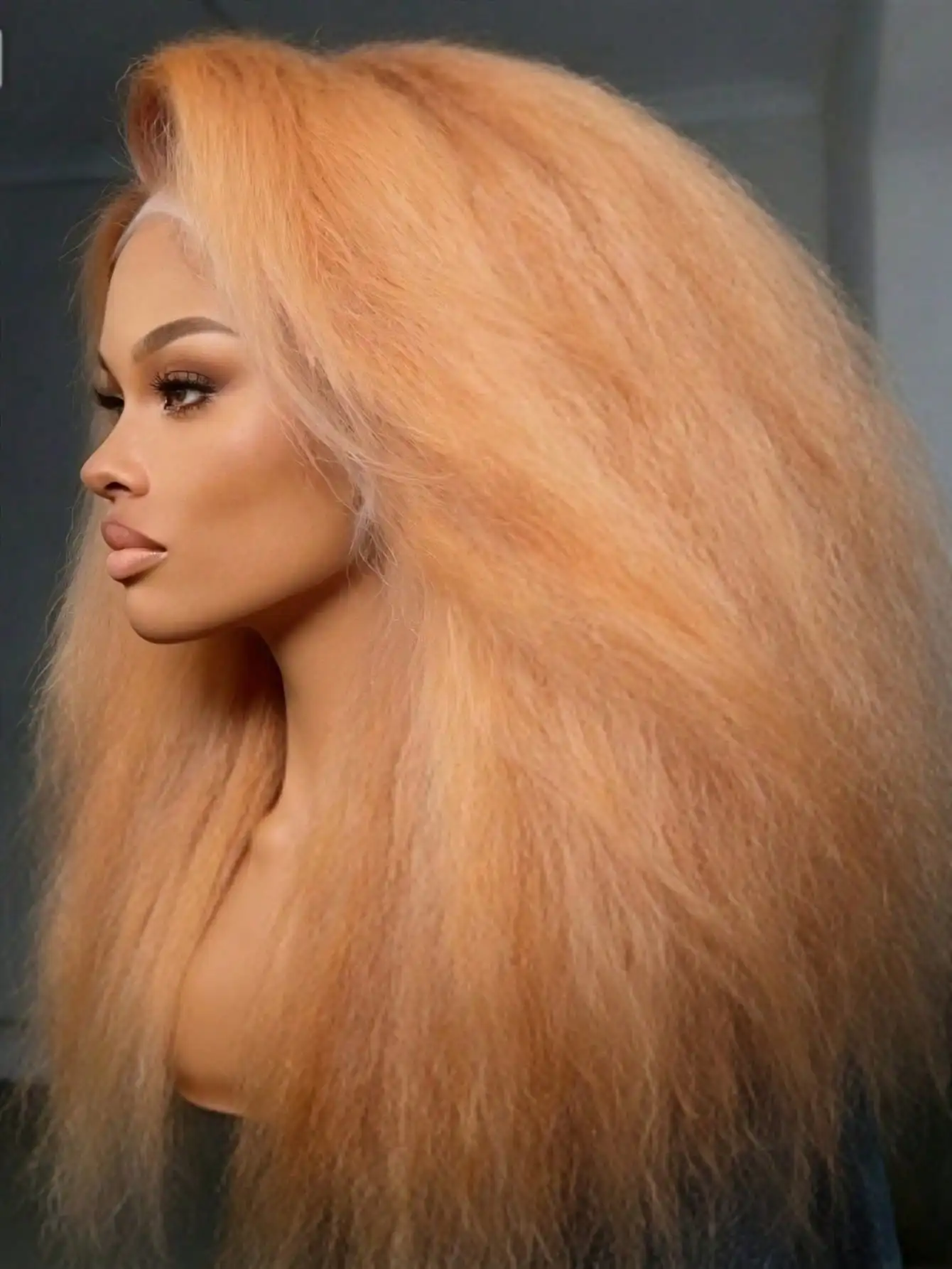 13×4 HD Transparen Kinky Straight Ombre Honey Blonde 200% Yaki Straight Lace Frontal Wigs Human Hair 4/27 Pre Plucked for Women 3