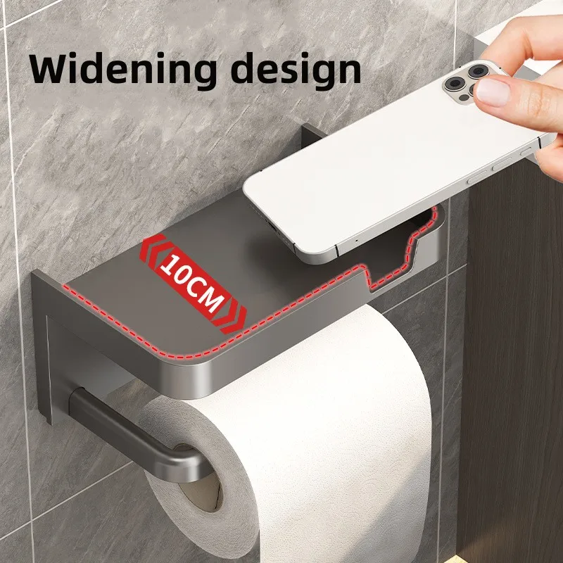 Wall Mounted Toilet Paper Holder Rustproof Thickened Plastic Storage Rack For Bathroom Kitchen Toilet Paper Roll Holder 4