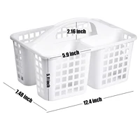 Plastic Shower Caddy Basket with Compartments, Portable Divided Cleaning Supply Storage Organizer with Handle for Dorm Bathroom 2