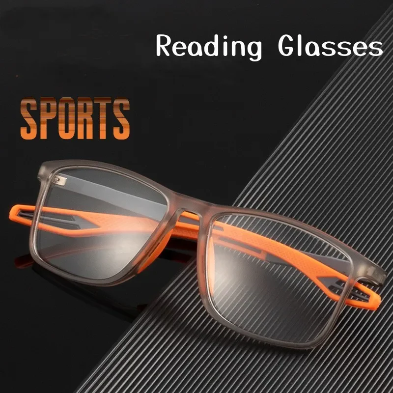 

Square Reading Glasses for Men Women Ultralight Flexible TR90 Frame Presbyopia Eyeglasses Unisex Anti-blue Light Sports Eyewear