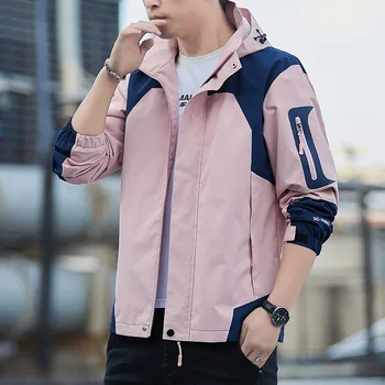 سترات واقية الرجال مقنعين سترة مضادة للماء سستة معطف البضائع منفذها التخييم معاطف الرجال الخريف فضفاضة رقيقة سوفتشيل معطف للرياضة 4