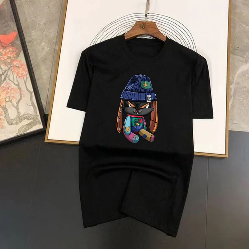 T-shirt in cotone con grafica per uomo e donna moda coreana_voghion.com