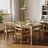43.3 inch Solid Wood Indoor Modern Rectangular Dining Table Set for 4, Table and 4 Solid Wood Dining Chairs for Kitchen 4