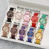 3/4/5/6/7PCS Women's Watches Fashion Roma Dial Leather Band Quartz Watch Ladies Silicone Band Wristwatch Reloj Mujer