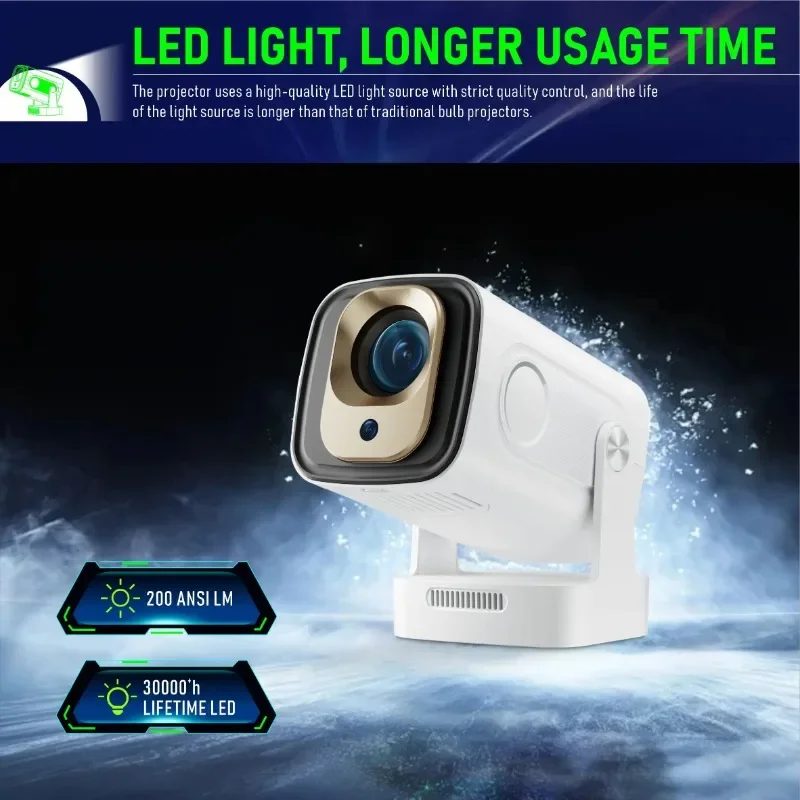 HY310 Android 11 Projector 4K Native 1080P Auto Focus Native 330ANSI Dual Wifi BT5.4 Air Mouse Voice Home Outdoor Movie