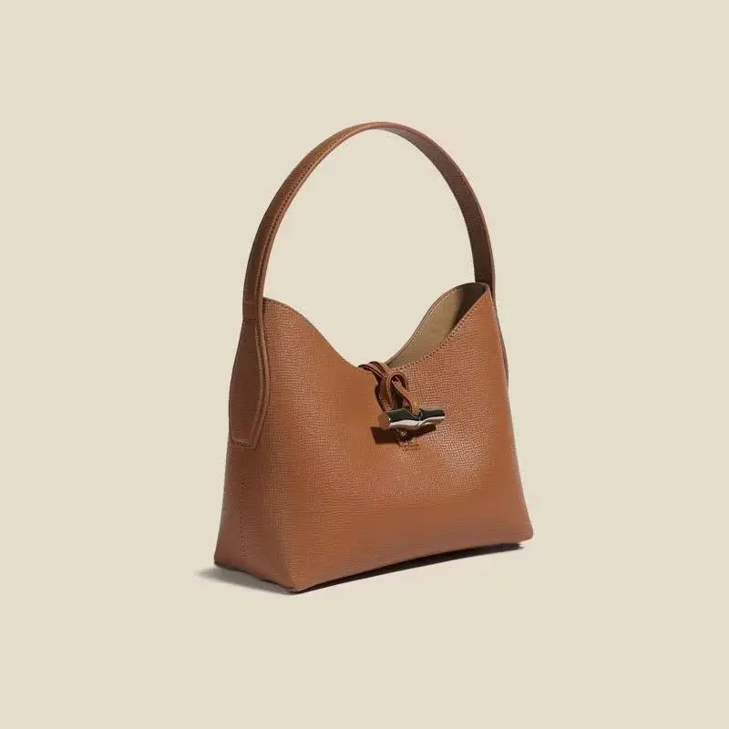 

Women's High Quality Fashion Handbag New Product Genuine Leather Bamboo Underarm Bag Single Shoulder Bag AutumnWinte Cowhide Bag