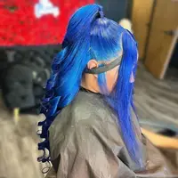 Perruque Lace Front Wig Body Wave Naturelle, Cheveux Humains, Bleu Saphir, 13x6, Pre-Plucked, Transparent, Document Bleu Foncé, pour Femme 4