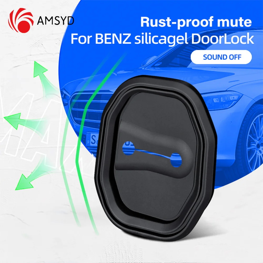 4 шт. силиконовый защитный чехол для замка двери автомобиля Mercedes Benz C S E A B M Class CLS GLC GLE CLS SL GLK CLA GLE аксессуары