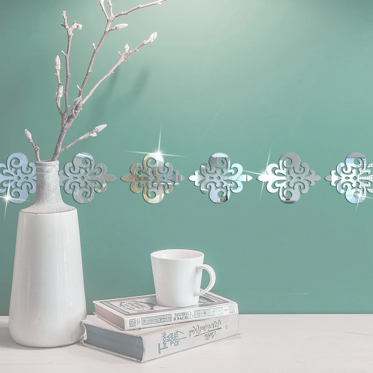 Kitchen Acrylic Mirror Wall Stickers Home Decoration For Living Room Cupboard Art Mural Wall Decor Peel & Stick Wallpaper 10pcs
