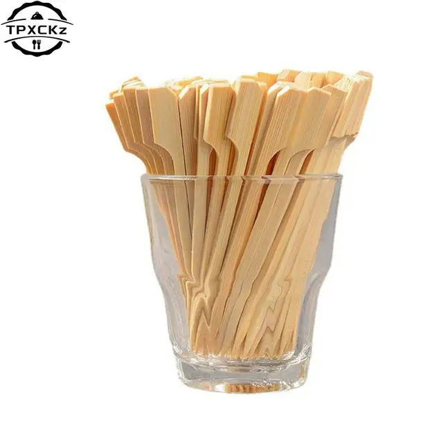100Db Eldobható Bambuszpálcák Grillező Szerszámok Természetes Bbq Bambusz Nyárs Kempingparti Kabob Gyümölcs Koktélparti Tools