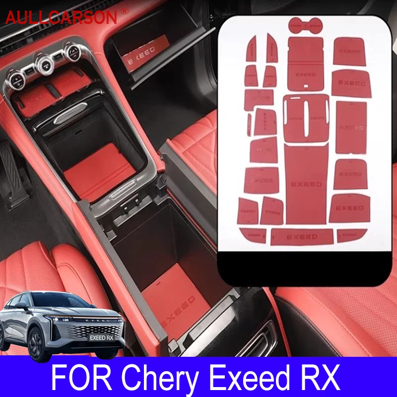 For Chery Exeed RX 2023 2024 Silicone Mat for Phone Gate Slot Mats Cup Rubber Pads Rug Car Stickers Whole vehicle Accessories