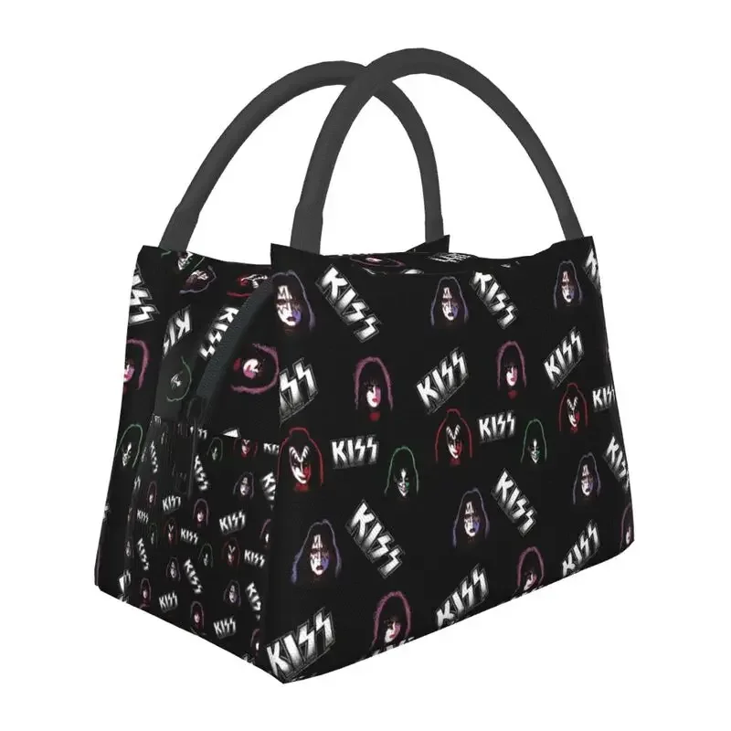 

Heavy Metal Rock Music Band Kiss Insulated Lunch Bags for Women Resuable Cooler Thermal Lunch Box Beach Camping Travel