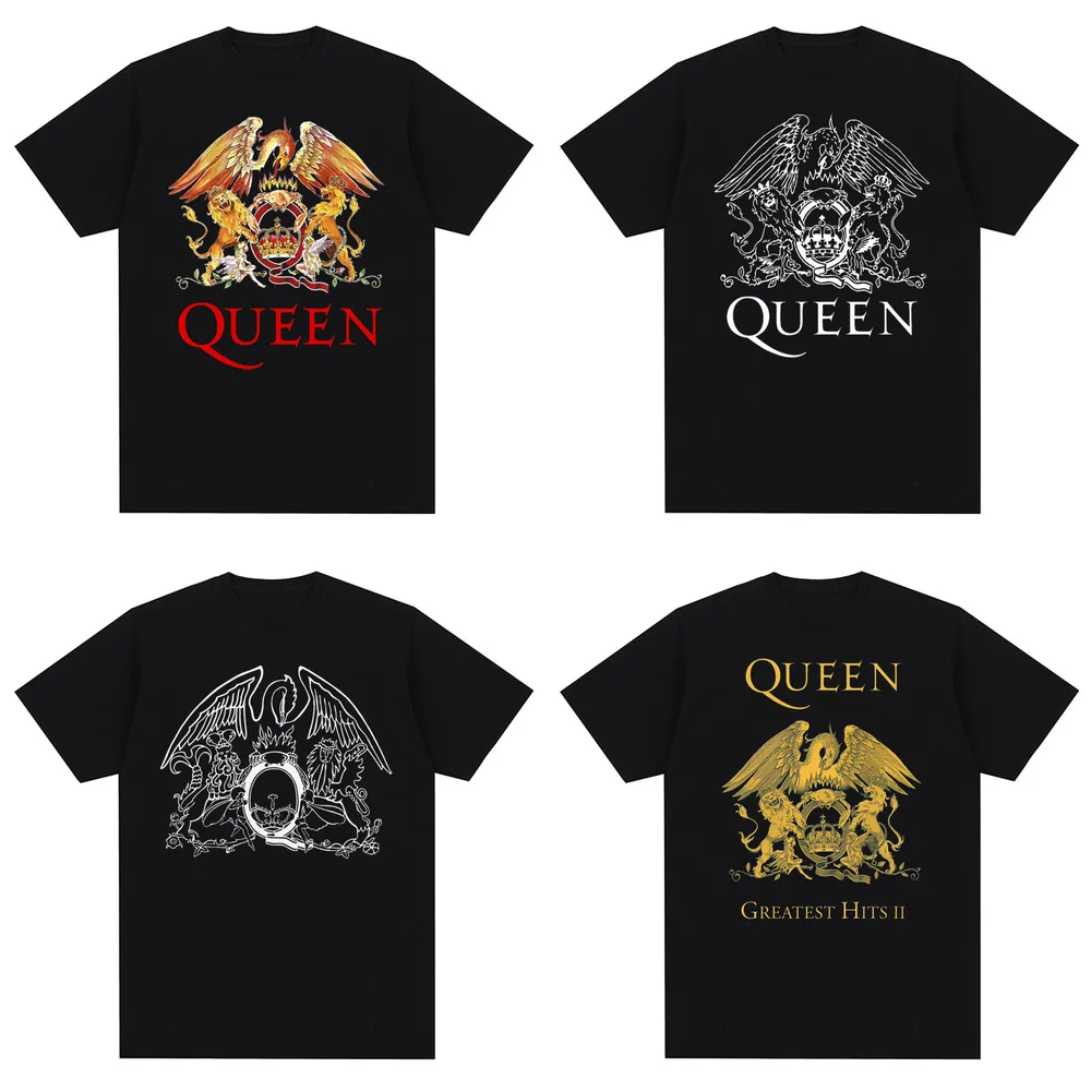 Vintage Queen Rocková hudební kapela 3D tištěná letní trička Módní pánská/dámská bavlněná ležérní krátký rukáv trička Streetwear_voghion.com