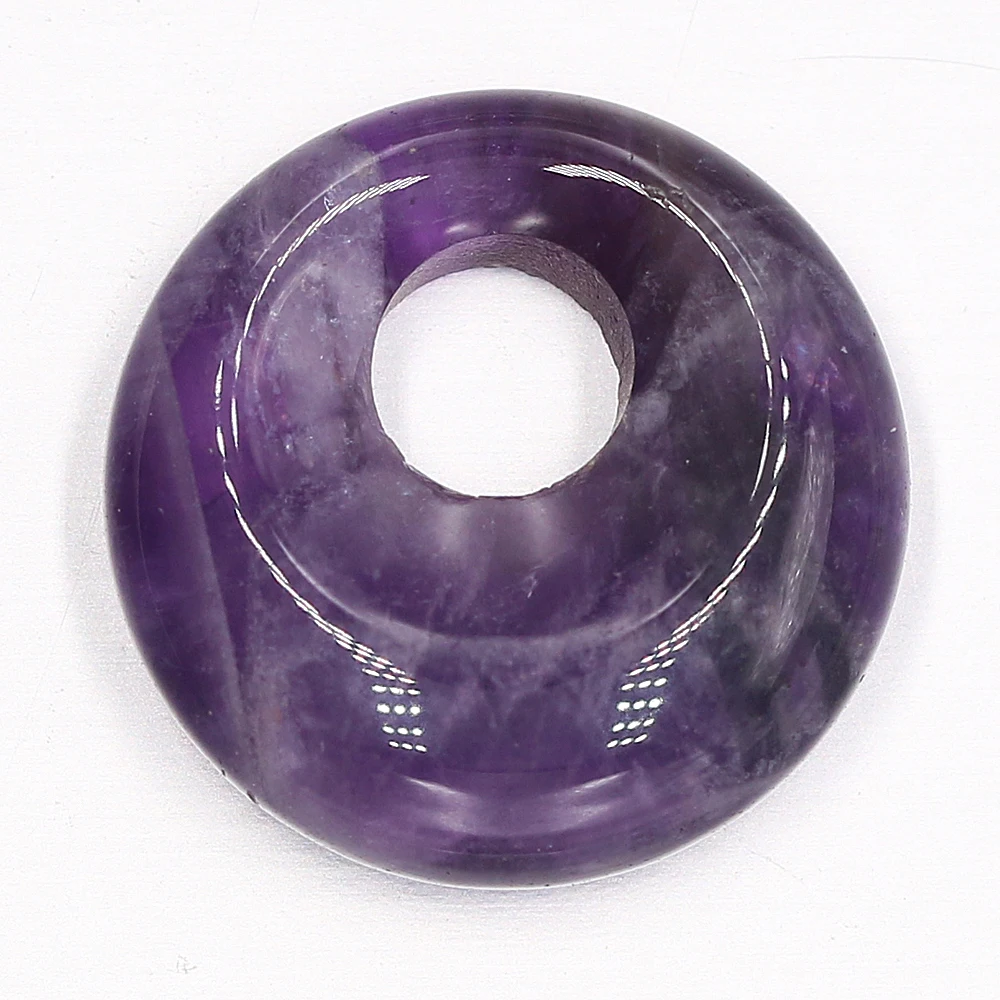 Natural Stone Beads 2pcs Natural Stone Big Hole Beads Round Shape Amethysts Malaysian Jades Beads for DIY Necklace Earring Size 18mm Hole 5.5mm