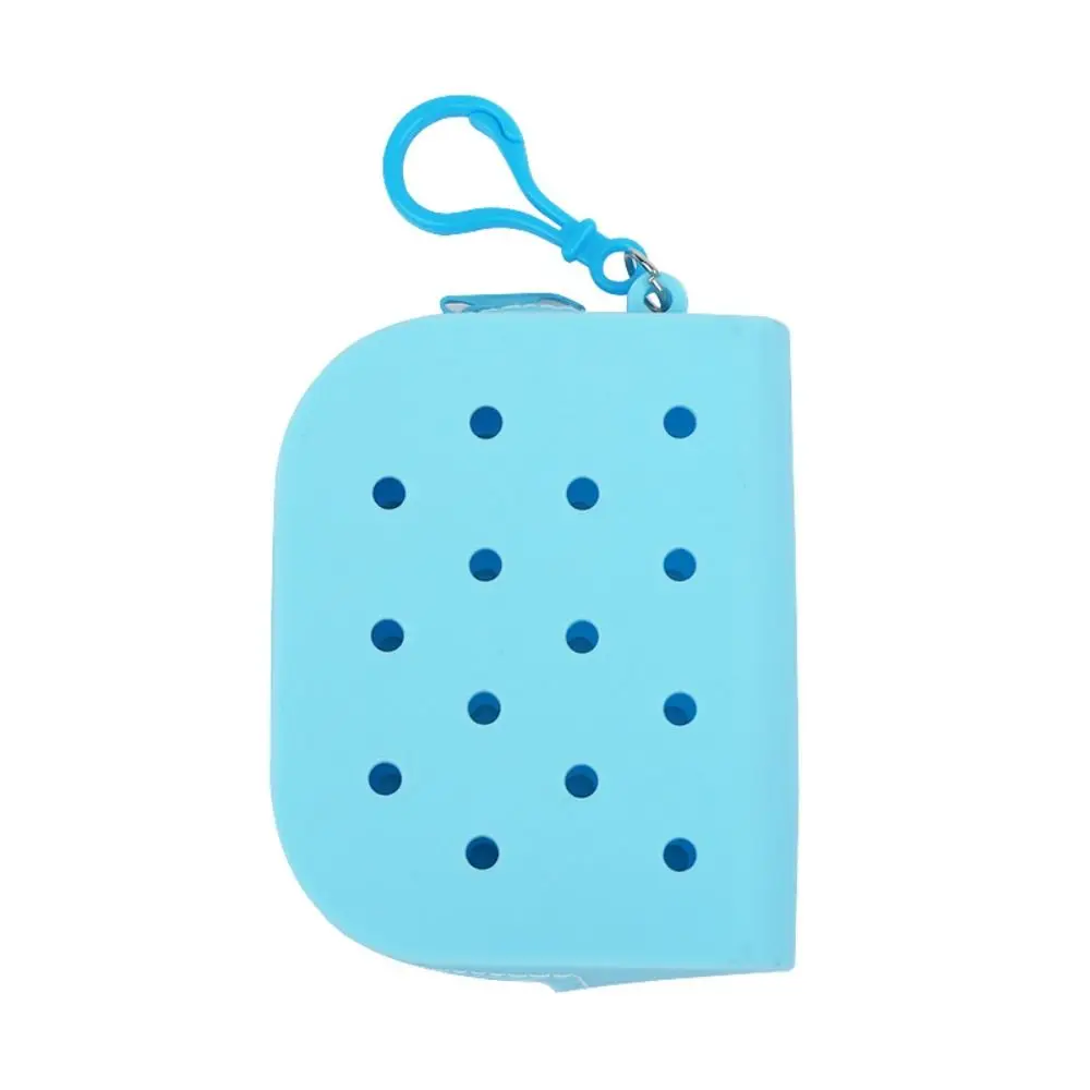 Durable Holes Coin Purse Mini Zipper Card Holder Silicone Money Bag