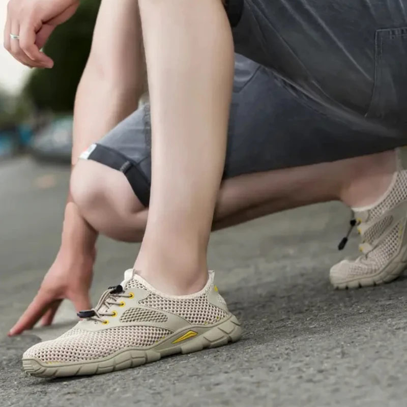 

Мужские легкие кроссовки без шнуровки, сетчатые лоферы, Легкая удобная повседневная обувь для прогулок, мягкая подошва