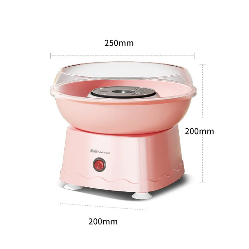 Machine à barbe à papa portable pour enfants, grande plaque anti-éclaboussures de qualité alimentaire, chauffage efficace, dur et sans sucre, bricolage