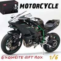 1:6 H2 Motorcycle Diecast Metal Model Cars Large size Simulation Alloy Sound Light removable collection Gifts With spray functio 1