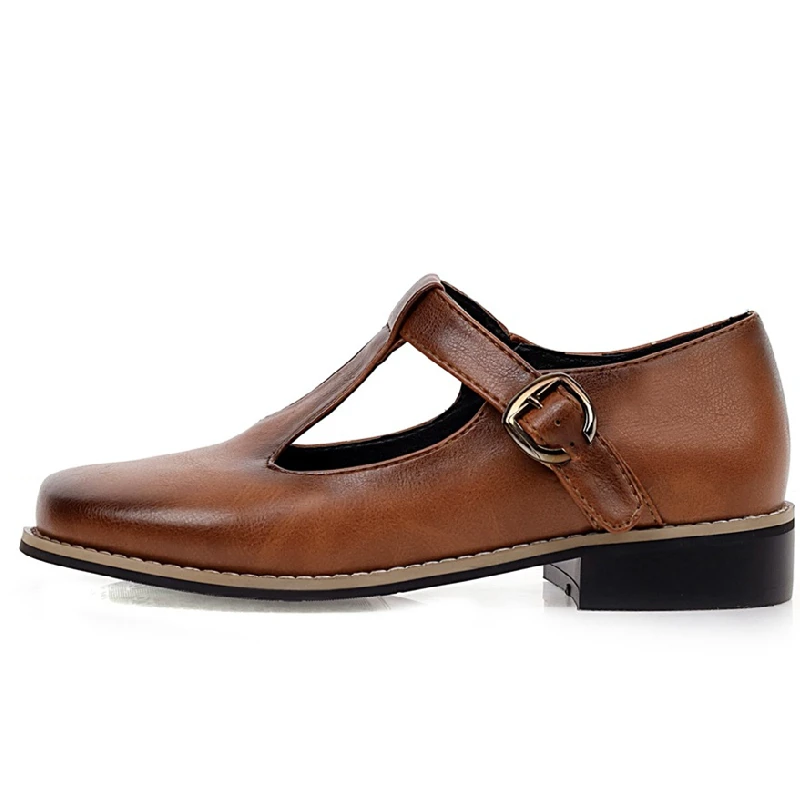 Vintage Loafers Oxfords Shoes For Women Casual Fashion Flats Student Footwear Creepers Shoes For Girls Large Size 45 48 Brand women oxford shoes