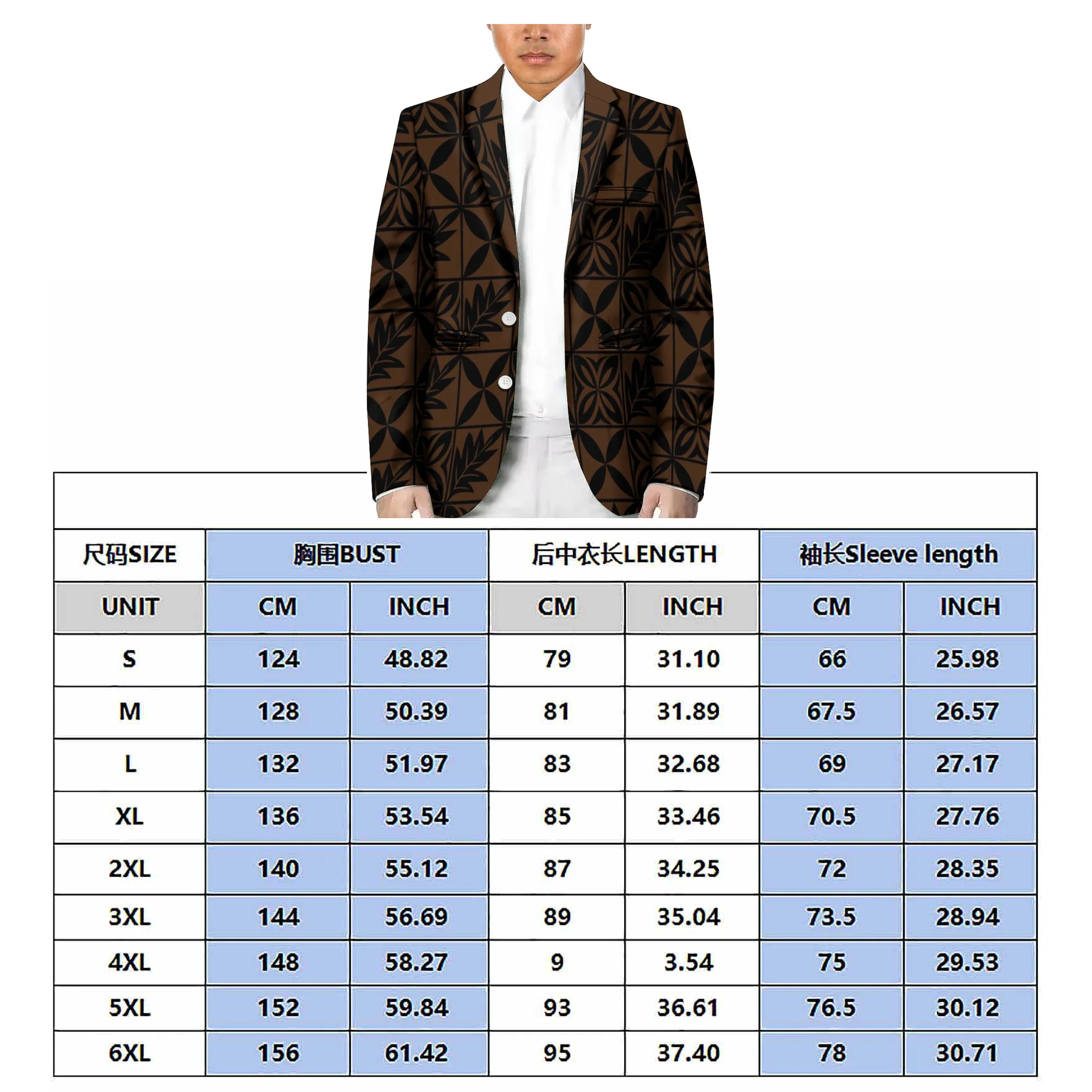 Support design men's casual suit Polynesian tribal fashion single breasted coat trend men's jacket business