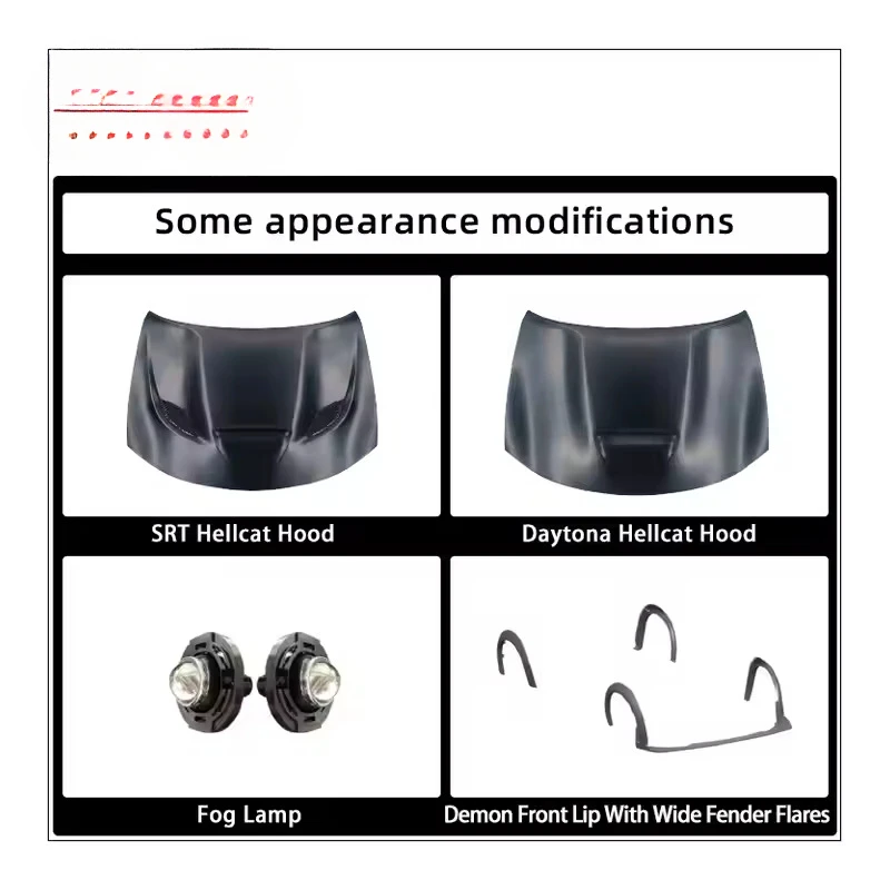 SAAR Compatible with 2021 Dodge Charger Widebody Body Kit Front and Rear Bumpers Hood