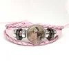 Melanie Martinez Fairy Girl Y2K Pink Leather Bracelet Glass Cabochon Button Multilayer Bangles Wristband Gift 4
