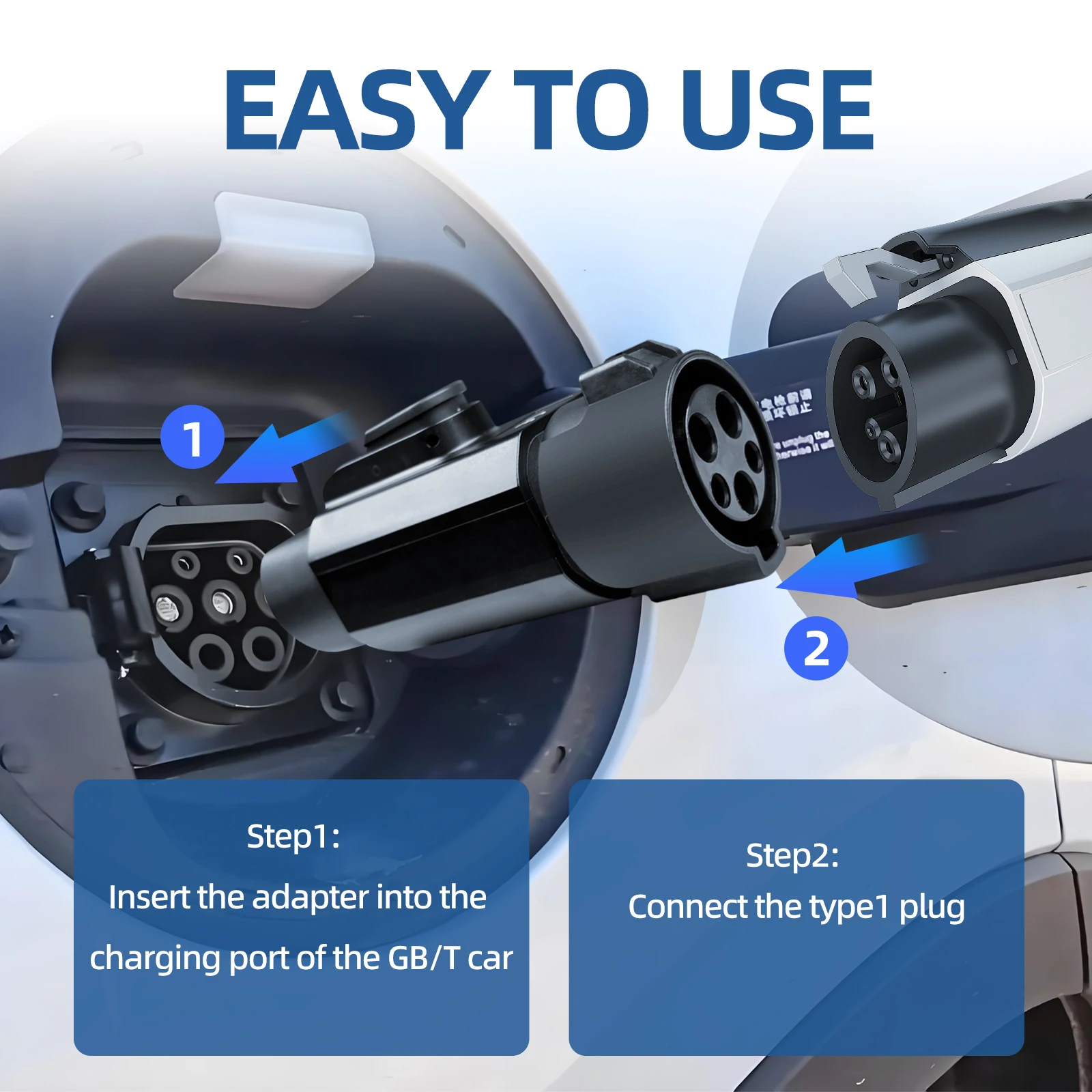 EVqiaoyi J1772 - GBT変換アダプター AC 250V 32A タイプ1 - GB/T 車載