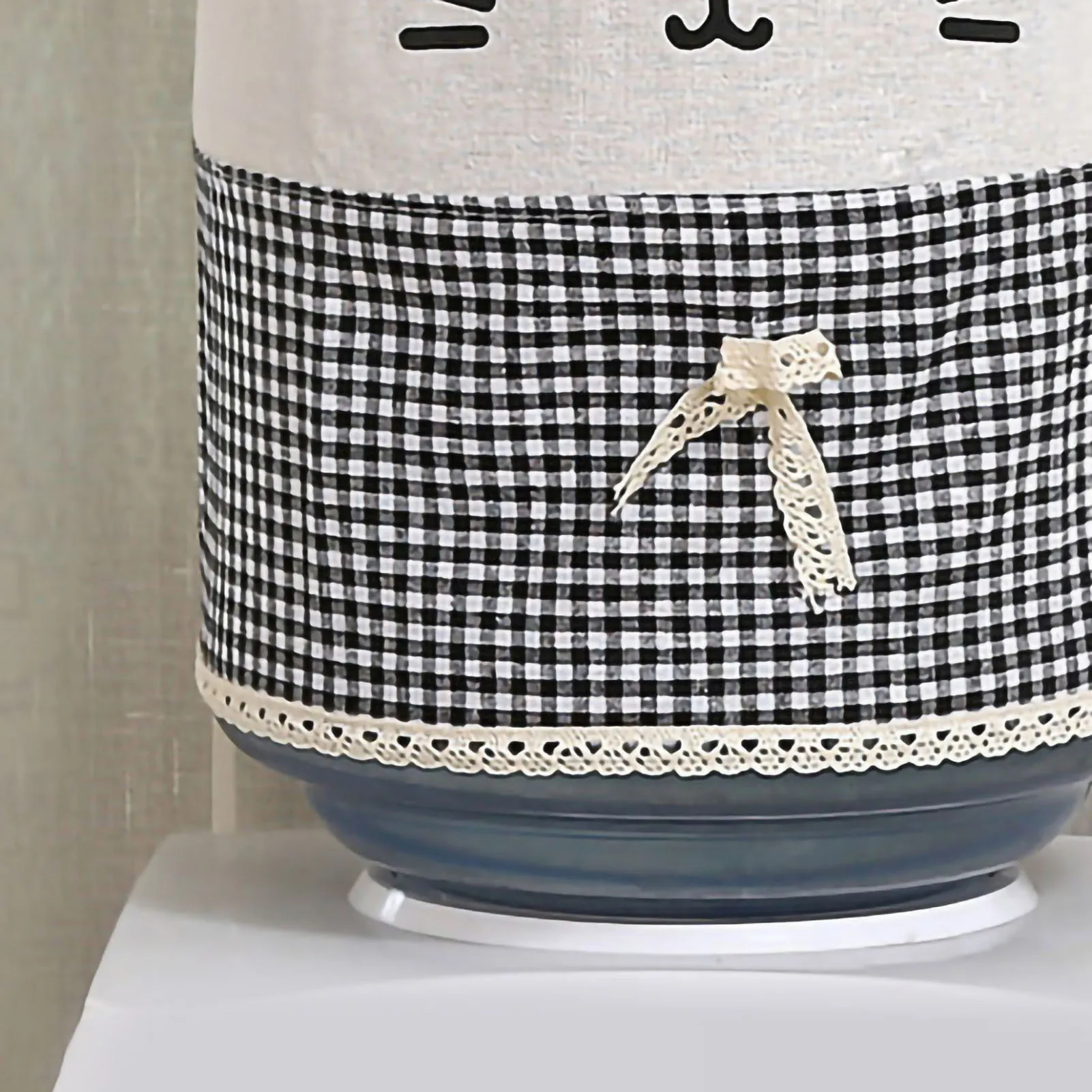 Water Dispenser Cover Water Dispenser Bucket Cover Cute Cartoon Plaid Cat Drinking Fountain Barrel Dust Case For Home Office