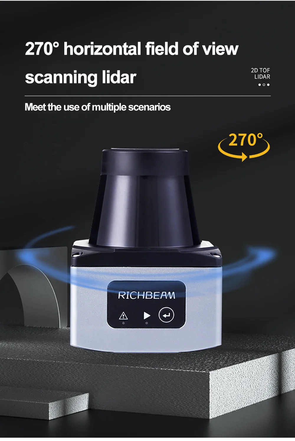 LakiBeam1 Industrial-grade Single-line LiDAR Module 25M Detection Distance Pulse