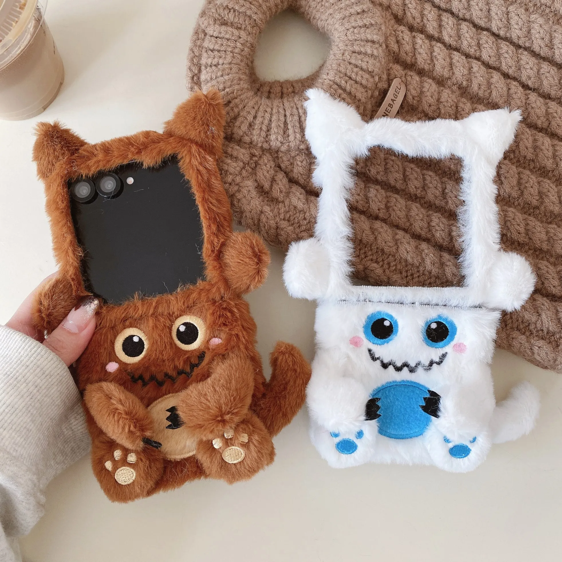 Fleece Furry Monster Cute Cartoon Plush Winter Phone Case